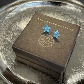 Swarovski kristāliņu zvaigžņu auskari, zili