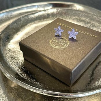 Swarovski kristāliņu zvaigžņu auskari, violeti