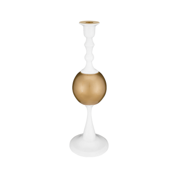 Svečturis Sphere Medium White-Gold, 37cm