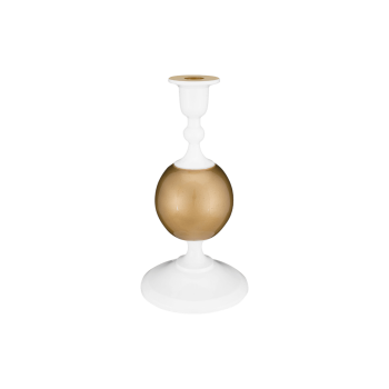 Svečturis Sphere Small White-Gold, 24cm