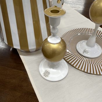 Svečturis Sphere Small White-Gold, 24cm