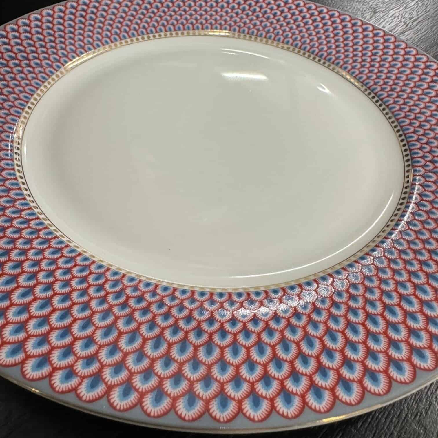 Šķīvis Flower Festival Scallop Red-Light Blue 26.5cm Šķīvis Flower Festival Scallop Red-Light Blue 26.5cm