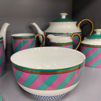 Bļoda Chique Stripes Pink-Green 15.5cm