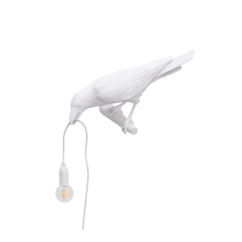 Sienas lampa BIRD, balta