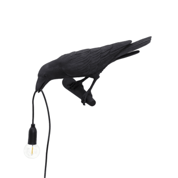 Sienas lampa BIRD, melna