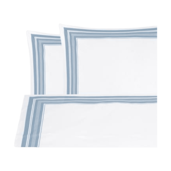 Gultas veļas komplekts Stella, 220x240cm, 60x70cmx2gab., balta/gaiši zila