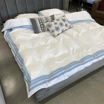 Gultas veļas komplekts Stella, 220x240cm, 60x70cmx2gab., balta/gaiši zila