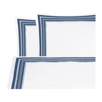 Gultas veļas komplekts Stella, 220x240cm, 60x70cmx2gab., balta/tumši zila