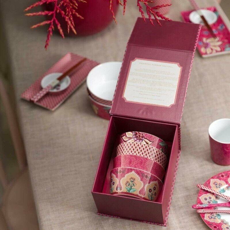 Bļodu komplekts Oriental Flower Festival Dark Pink 12cm, 4gab Bļodu komplekts Oriental Flower Festival Dark Pink 12cm, 4gab