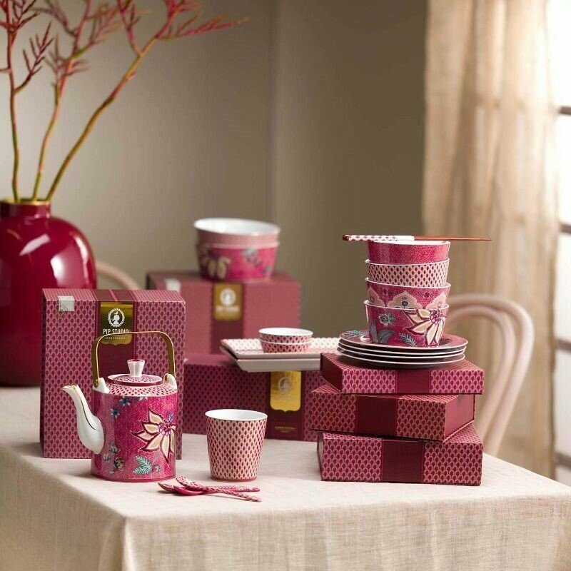 Bļodu komplekts Oriental Flower Festival Dark Pink 12cm, 4gab Bļodu komplekts Oriental Flower Festival Dark Pink 12cm, 4gab