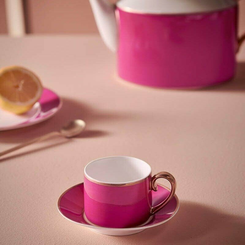 Espresso tase ar apakštasi Pip Chique Gold-Pink, 120ml Espresso tase ar apakštasi Pip Chique Gold-Pink, 120ml
