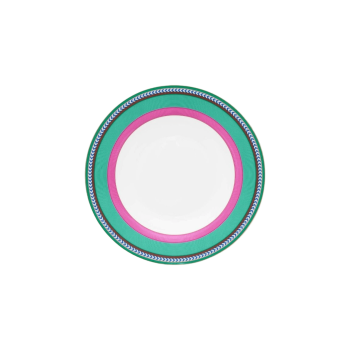 Šķīvis zupai Chique Stripes Pink-Green, 23.5cm Šķīvis zupai Chique Stripes Pink-Green, 23.5cm