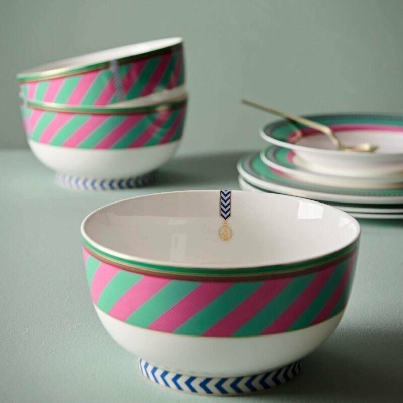 Bļoda Chique Stripes Pink-Green, 20.5cm Bļoda Chique Stripes Pink-Green, 20.5cm