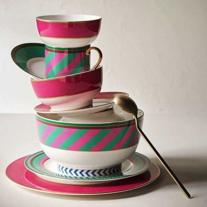 Bļoda Chique Stripes Pink-Green, 20.5cm Bļoda Chique Stripes Pink-Green, 20.5cm