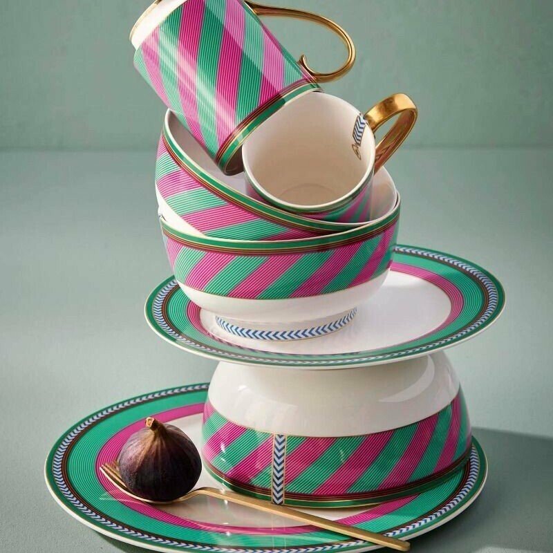 Bļoda Chique Stripes Pink-Green, 20.5cm Bļoda Chique Stripes Pink-Green, 20.5cm