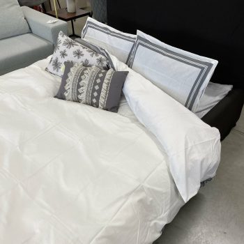 Gultas veļas komplekts Stella, 240x220cm, 60x70cmx2gab., balta/pelēka