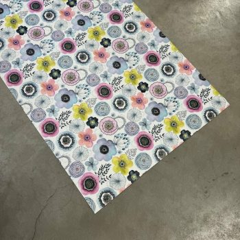 Vinila paklājs, 65x150cm, raksts ar ziediem