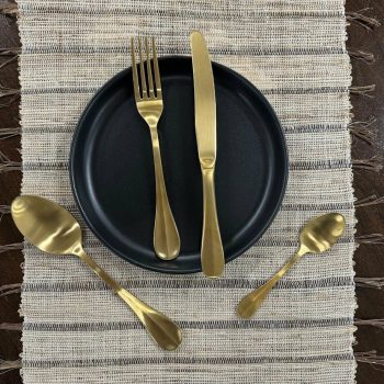 Galda piederumu komplekts Yona, zelta, 4 personām