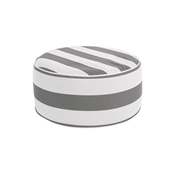 Piepūšams pufs Stripes baltā/pelēkā krāsā