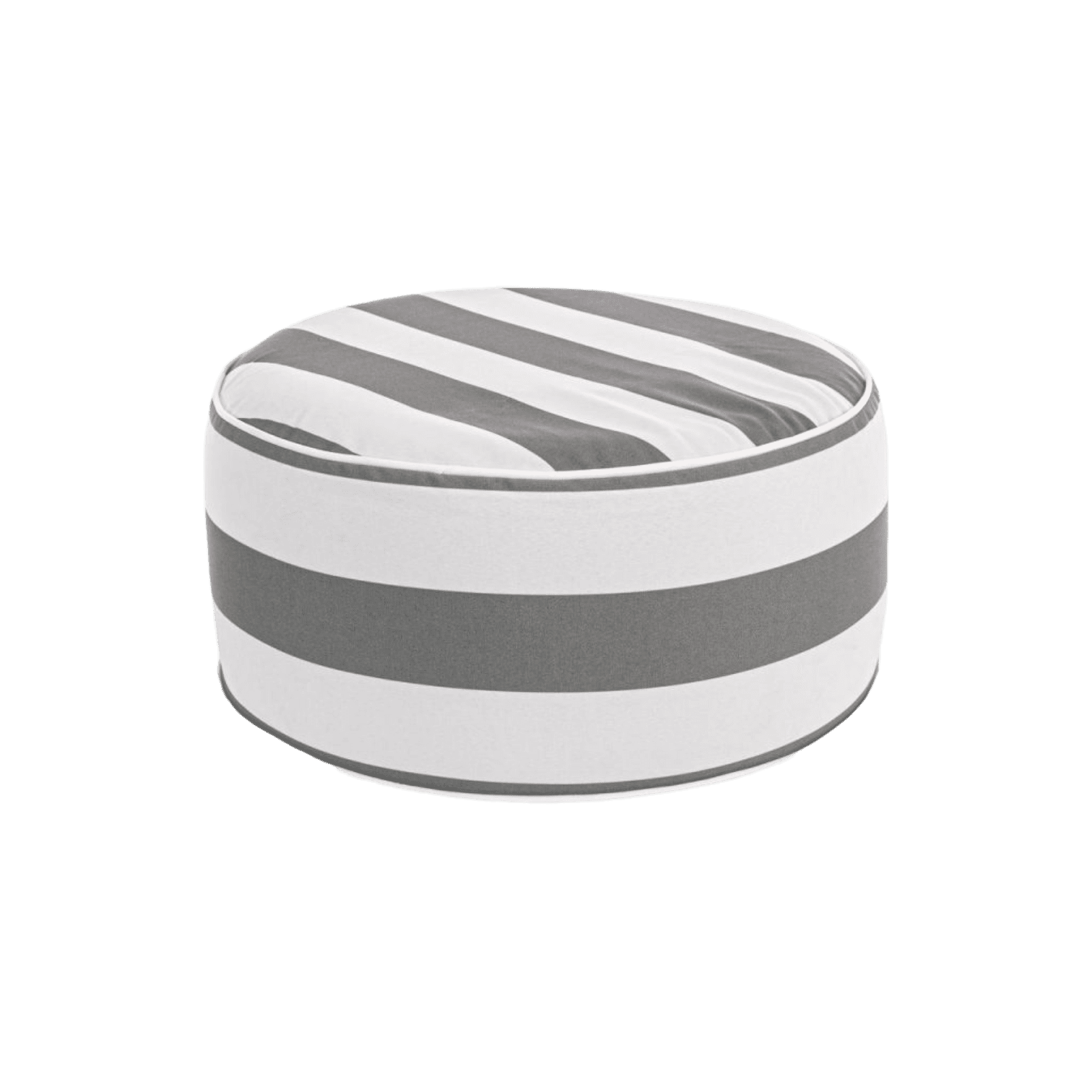 Piepūšams pufs Stripes baltā/pelēkā krāsā Piepūšams pufs Stripes baltā/pelēkā krāsā