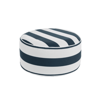 Piepūšams pufs Stripes baltā/zilā krāsā