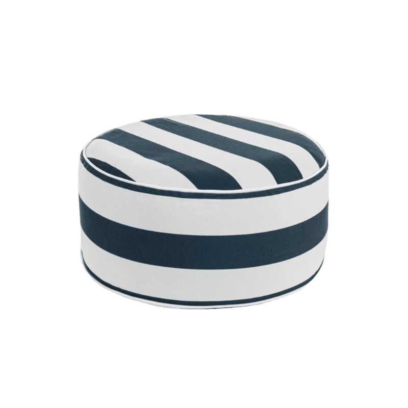 Piepūšams pufs Stripes baltā/zilā krāsā Piepūšams pufs Stripes baltā/zilā krāsā