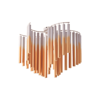 Oša koka griestu lampa Coralie, oranža