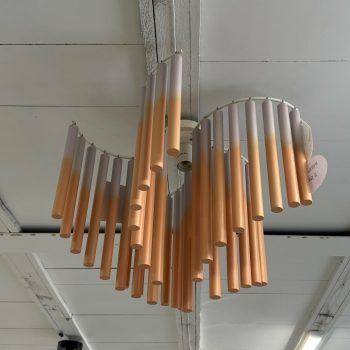 Oša koka griestu lampa Coralie, oranža