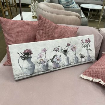 Audekla apdruka Ziedi vāzē, 76x26cm