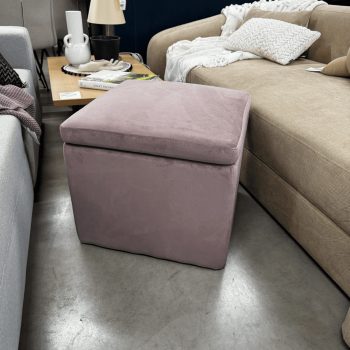 Pufs Winou ar uzglabāšanas vietu, rozā