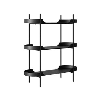 Metāla plaukts Taru, melns