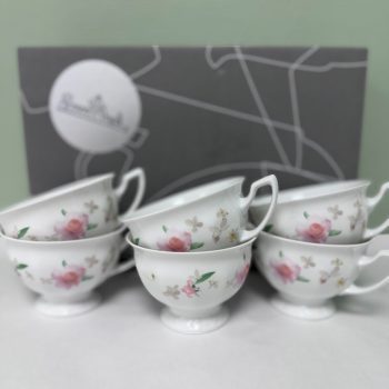 Krūžu komplekts Maria Pink Rose, 6gab.