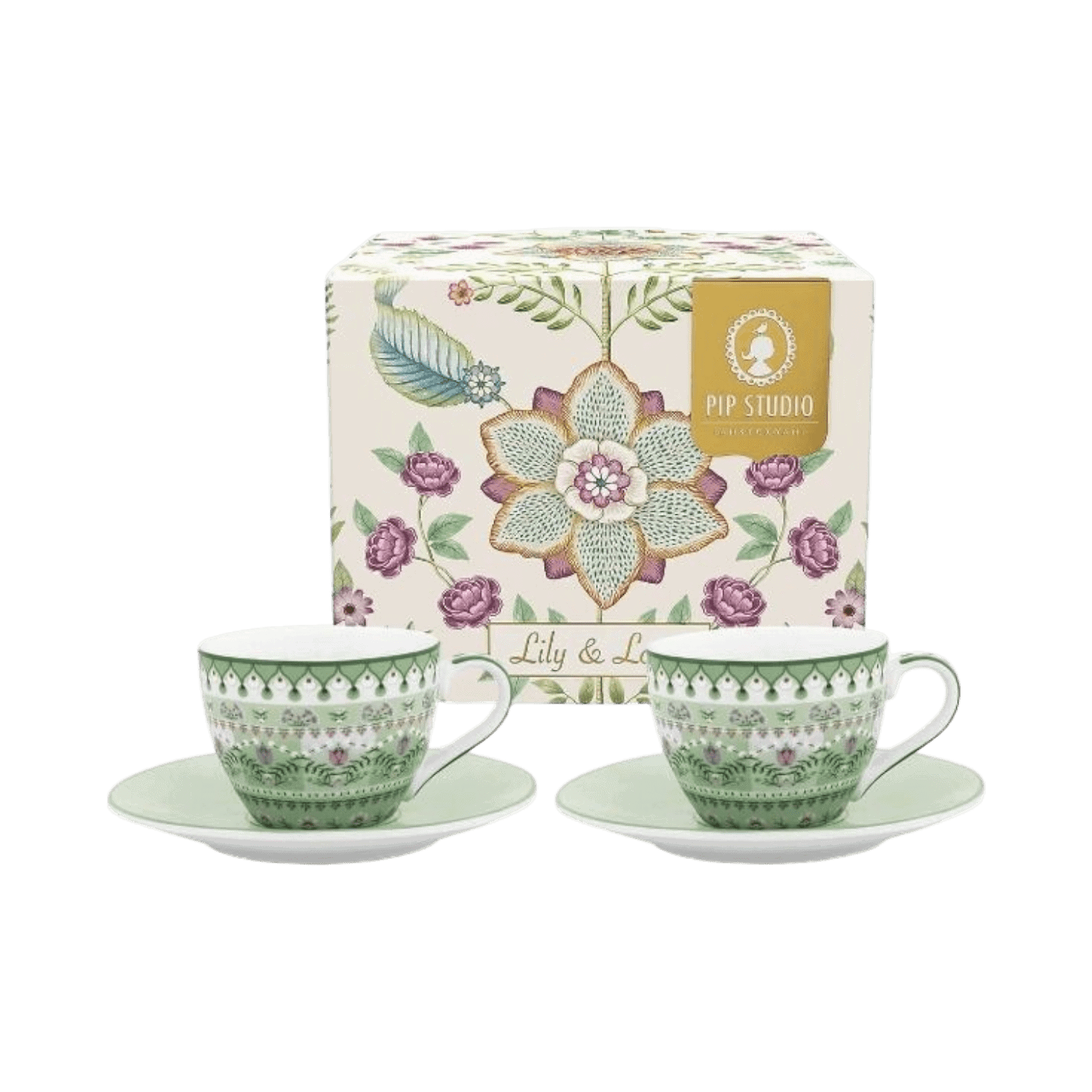 Espresso tases ar apakštasēm Lily&Lotus Light Green, 120ml, 2gab. Espresso tases ar apakštasēm Lily&Lotus Light Green, 120ml, 2gab.