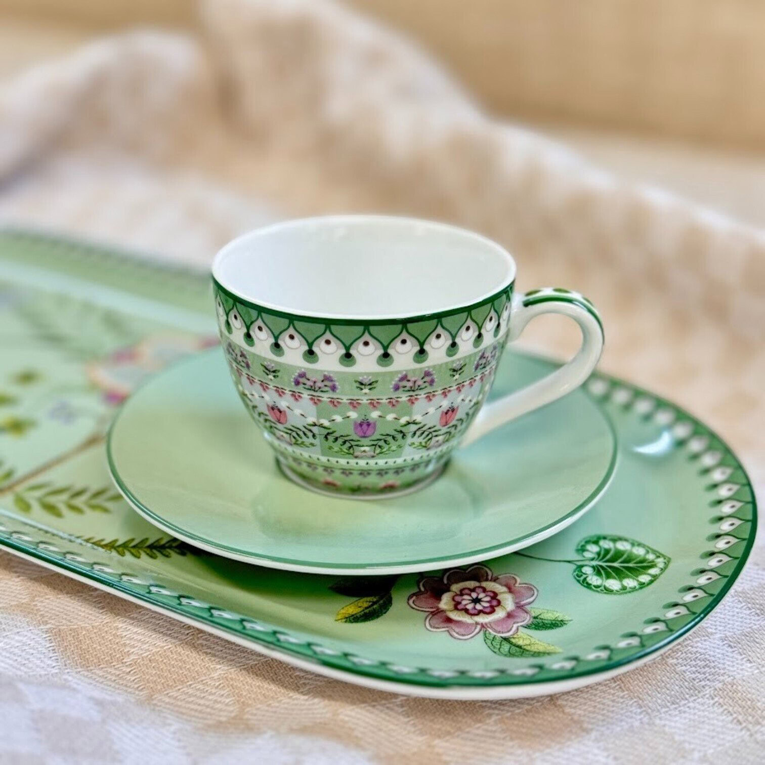 Espresso tase ar apakštasi Lily&Lotus Moon Delight Light Green Espresso tase ar apakštasi Lily&Lotus Moon Delight Light Green