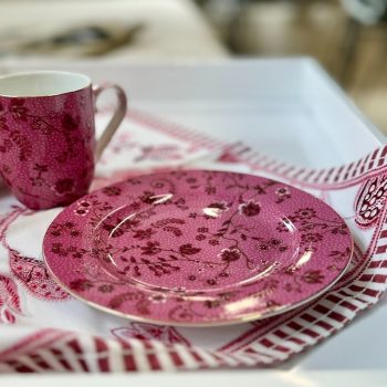 Šķīvis Jolie Flowers Pink, 17cm