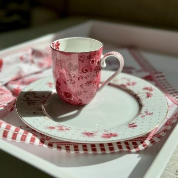 Šķīvis Jolie Dots Gold Pink, 21cm