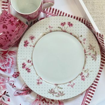 Šķīvis Jolie Dots Gold Pink, 26,5cm