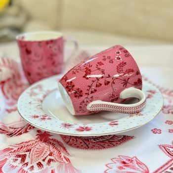 Šķīvis zupai Jolie Dots Gold Pink, 21,5cm