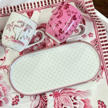 Šķīvis Sugar & Creamer Jolie Dots Gold Pink, 25x12cm