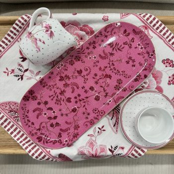 Kūkas paplāte Jolie Flowers Pink, 33.6x15.5cm