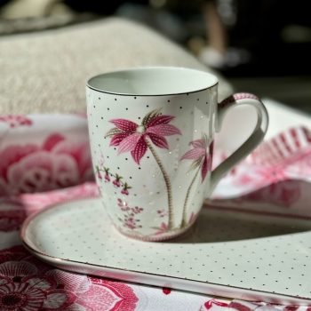 Krūze Jolie Dots Gold Pink, 350ml