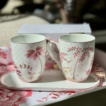 Krūzes Jolie Dots Gold Pink, 350ml, 2gab.