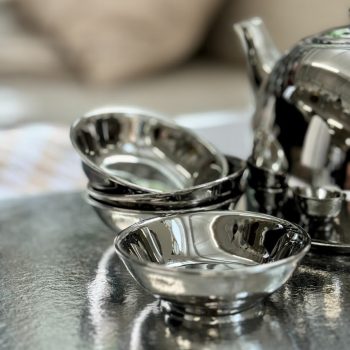 Mazs šķīvis tējai Silver, 7cm, 4gab.