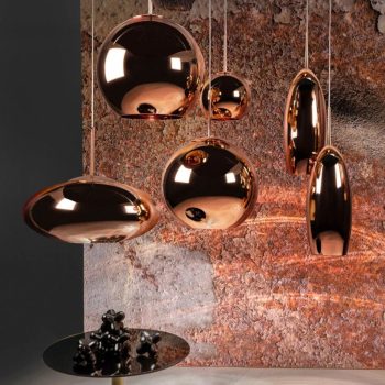 Griestu lampa Copper LED Pendant Light Round, 25cm