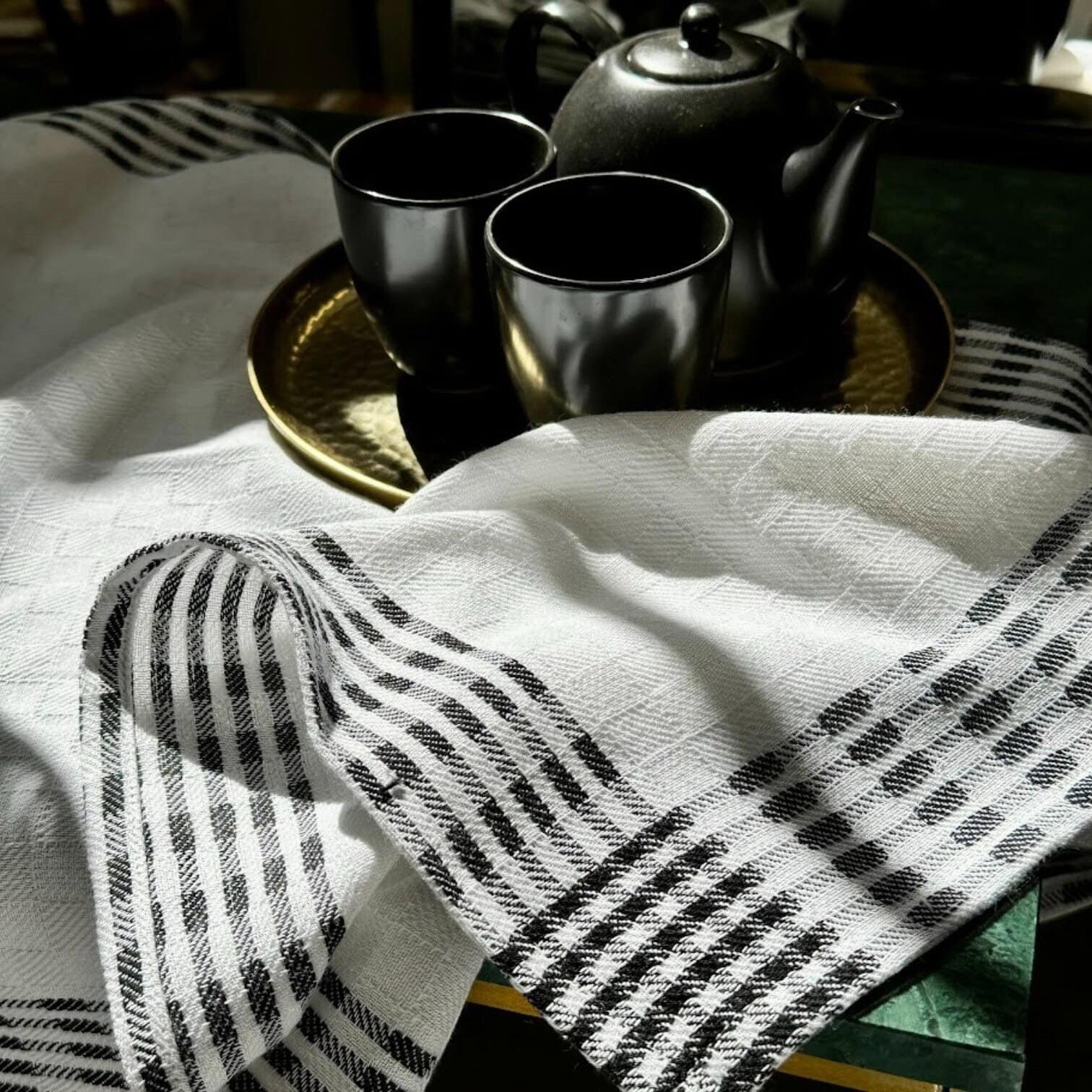 Virtuves dvielis White-Black, 50x70cm Virtuves dvielis White-Black, 50x70cm