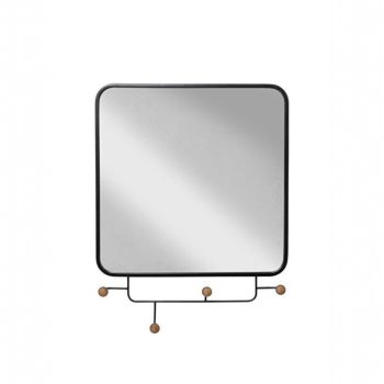 Sienas drēbju pakaramais ar spoguli Gina