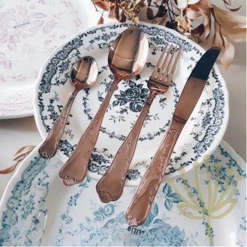 Galda piederumu komplekts Posate Rame Shiny Retro, 6 personām