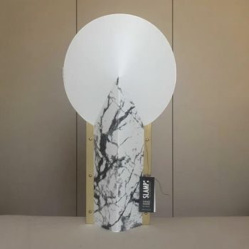 Galda lampa Moon, balta