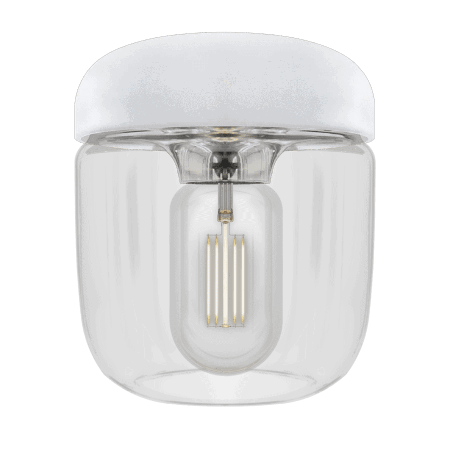 Griestu lampa/kupols Acorn, white/polished steel Griestu lampa/kupols Acorn, white/polished steel