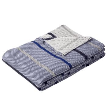 Pleds Tone, zils ar melnām strīpām